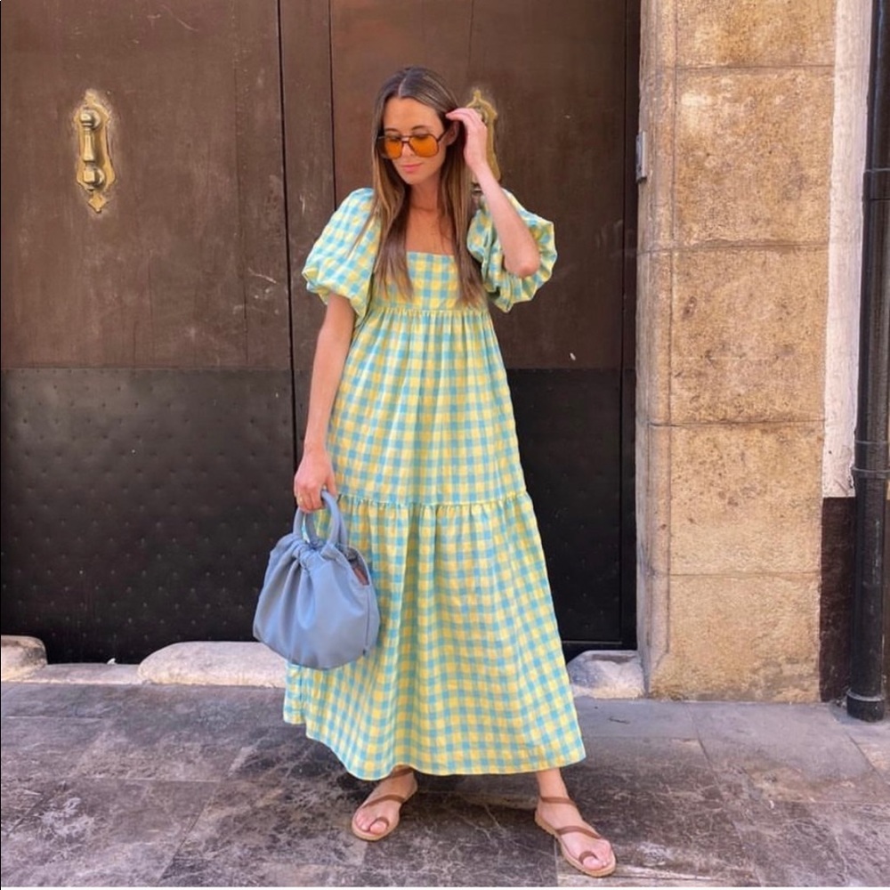 Zara plaid print dress